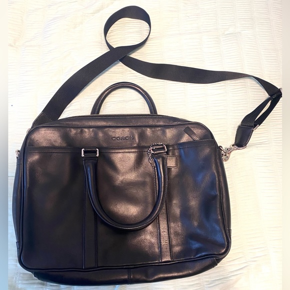Coach Bags Coach Black Leather Laptop Bag Poshmark